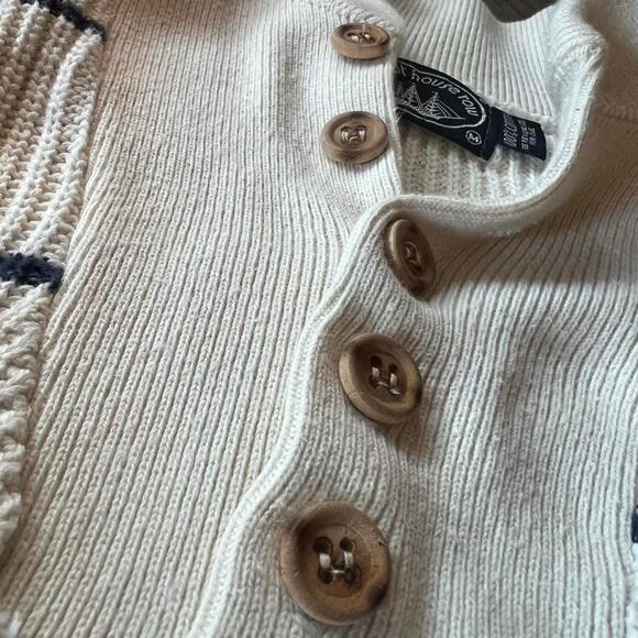 Boat House Row cream striped button up sweater Size M - Picture 3 of 7